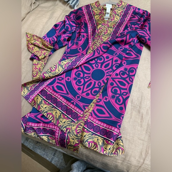 Chicos Reversible Ornate Printed Kimono Jacket Size 3P Pink Purple - Picture 9 of 13